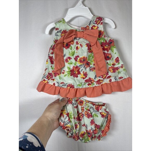 Ruffle Butts Set Tank And Bloomers Size 6-12 M Preowned Floral - Picture 1 of 9